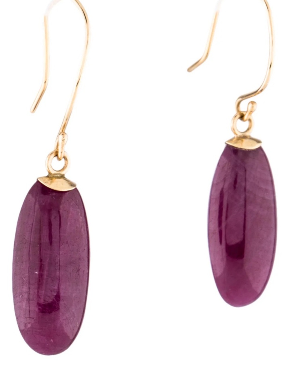 Jamie Joseph 14k Ruby French Hook earrings PERFECT Condition - Picture 7 of 9